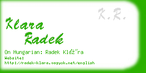 klara radek business card